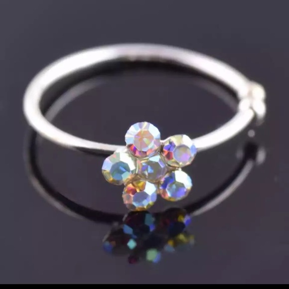 1 pc Nostril Stainless Hoop Plum Nose Ring Clip - Picture 3 of 8